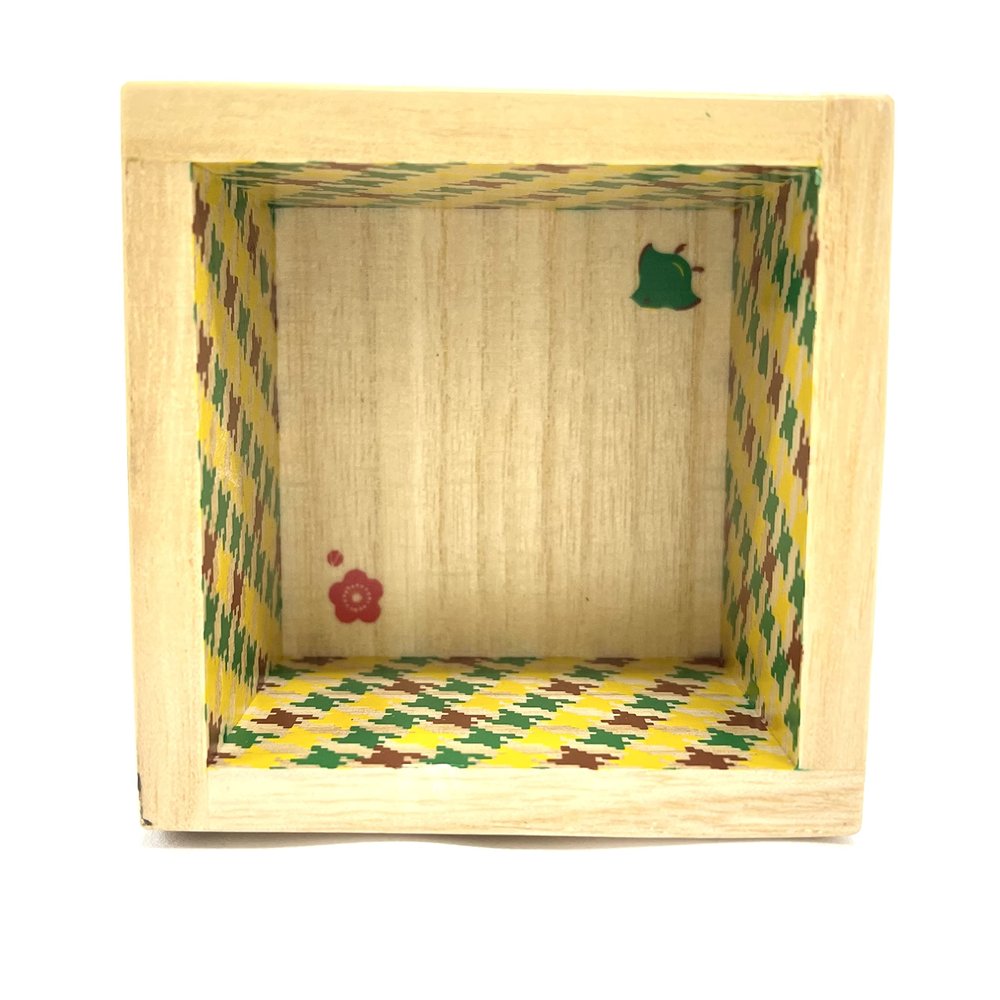 Handmade Japanese Sake Masu Cup  Bush Warbler & Plum Design | Paulownia Wood | Cultural Gift (No Gift Box)
