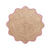 4x4, 5x5, 6x6,feet Natural Jute Scallop Round Rug, Floor Scalloped Edge Rug Braided Boho Eco Large Circular Handmade Area Rugs (CCRD2) view 1