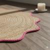 4x4, 5x5, 6x6,feet Natural Jute Scallop Round Rug, Floor Scalloped Edge Rug Braided Boho Eco Large Circular Handmade Area Rugs (CCRD2) view 4