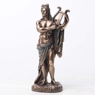 Veronese Design 6 1/4 Inch Tall Greek God Apollo Playing Lyre Cold Cast Resin Bronze Finish Sculpture