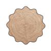 4x4, 5x5, 6x6,feet Natural Jute Scallop Round Rug, Floor Scalloped Edge Rug Braided Boho Eco Large Circular Handmade Area Rugs (CCRD2) view 1