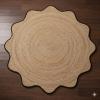 4x4, 5x5, 6x6,feet Natural Jute Scallop Round Rug, Floor Scalloped Edge Rug Braided Boho Eco Large Circular Handmade Area Rugs (CCRD2) view 2