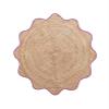 4x4, 5x5, 6x6,feet Natural Jute Scallop Round Rug, Floor Scalloped Edge Rug Braided Boho Eco Large Circular Handmade Area Rugs (CCRD2) view 1
