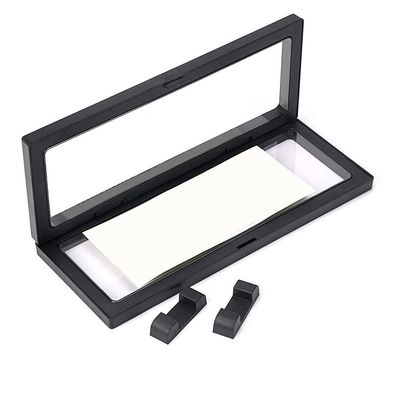 Floating Frame Display Holder, Desktop Display Stand for Displaying Perls Medals Specimens Challenge Dollar Bill (Black)