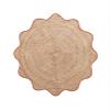 4x4, 5x5, 6x6,feet Natural Jute Scallop Round Rug, Floor Scalloped Edge Rug Braided Boho Eco Large Circular Handmade Area Rugs (CCRD2) view 1