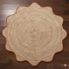 4x4, 5x5, 6x6,feet Natural Jute Scallop Round Rug, Floor Scalloped Edge Rug Braided Boho Eco Large Circular Handmade Area Rugs (CCRD2) view 2