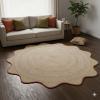 4x4, 5x5, 6x6,feet Natural Jute Scallop Round Rug, Floor Scalloped Edge Rug Braided Boho Eco Large Circular Handmade Area Rugs (CCRD2) view 4