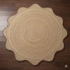 4x4, 5x5, 6x6,feet Natural Jute Scallop Round Rug, Floor Scalloped Edge Rug Braided Boho Eco Large Circular Handmade Area Rugs (CCRD2) view 2