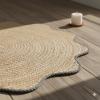 4x4, 5x5, 6x6,feet Natural Jute Scallop Round Rug, Floor Scalloped Edge Rug Braided Boho Eco Large Circular Handmade Area Rugs (CCRD2) view 4