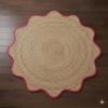 4x4, 5x5, 6x6,feet Natural Jute Scallop Round Rug, Floor Scalloped Edge Rug Braided Boho Eco Large Circular Handmade Area Rugs (CCRD2) view 2