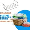 Clothes Bar Rack Hanging Storage Rail Large Clothes Drying Rack Drying Space Holds Up To 15 KG Radiator Mounted Towel Rail Metal Lightweight 6 Bar Airer Anti Slip Hanging Clothes Rack ( Size : 40*38*1 view 3