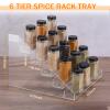 METALLIXITY Acrylic Spice Rack, 6 Tier Clear Spice Drawer Organizer Seasoning Jar Rack, Display Risers-Suitable for Kitchen Counter, Pantry, Hold Spices Condiment view 2