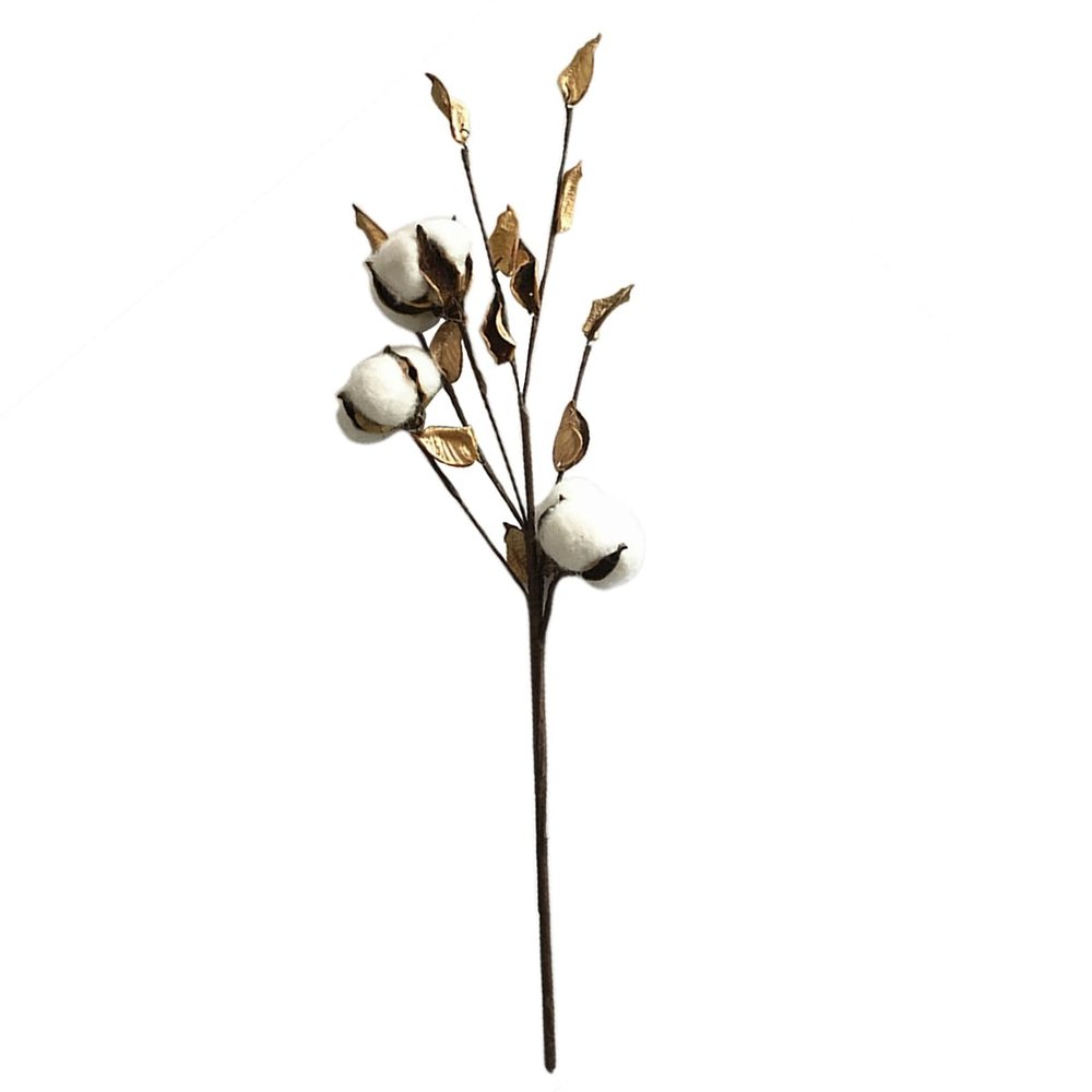 EXCEART Artificial Cotton Stems 17.7 Inch Simulated Branches for Home Decor Wedding Centerpieces Floral Arrangements
