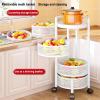 EMYJAY Fruit Basket for Kitchen, 360 Rotating Fruit Basket Rack Fruit Basket Fruit and Vegetable Basket with Wheels Fruit Basket Rack Trolley (Color : White, Size : 34x64.5cm) view 2