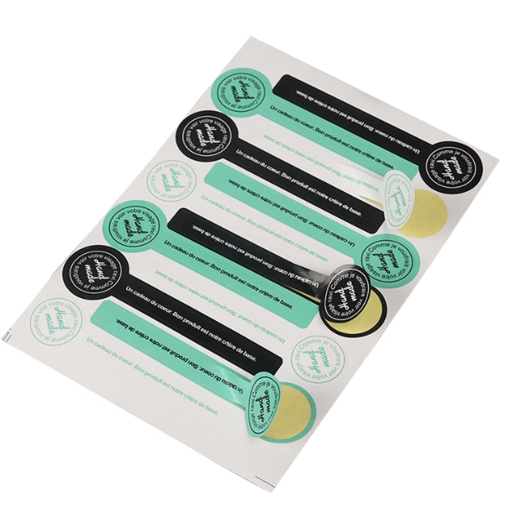 300Pcs 20 Sheets Hand Made Lollipop Sealing Sticker Self Adhesive Labels Strip Seal Stickers for Candy Cookie Chocolate Baking DIY Gift Stickers Party Supplies(3 Colors)
