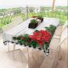 Rectangle Tablecloths 60x120, Christmas Poinsettia Table Cloth Table Cover Indoor/Outdoor Tabletop Decor for Wedding Holiday Party Dinner Baby Shower Black White Plaid Xmas Tree Pine Cones Wood view 3