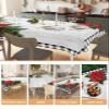 Rectangle Tablecloths 60x120, Christmas Poinsettia Table Cloth Table Cover Indoor/Outdoor Tabletop Decor for Wedding Holiday Party Dinner Baby Shower Black White Plaid Xmas Tree Pine Cones Wood view 4
