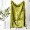 DecorAvenue Luxury Crushed Velvet Throw Blanket with Tassels Sofa Bed Soft Blankets Boho Warm Throws Cozy Plush Lightweight (Olive Green, 50 x 60 Inches) view 1