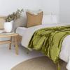 DecorAvenue Luxury Crushed Velvet Throw Blanket with Tassels Sofa Bed Soft Blankets Boho Warm Throws Cozy Plush Lightweight (Olive Green, 50 x 60 Inches) view 2