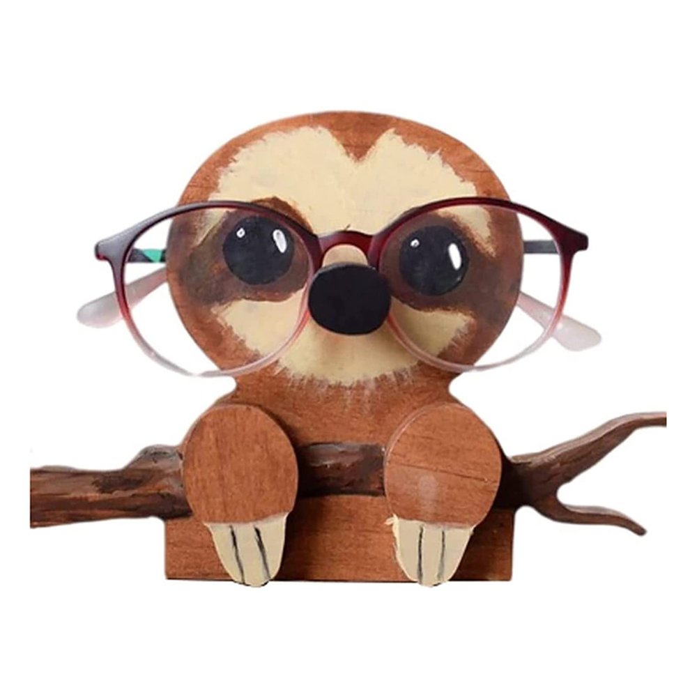 Cute Creative Animal Glasses Holder, Pet Glasses Stand Holder, Wooden Eyeglass Holder Display Stand, Sunglasses Display Rack for Home Office Desk Decor Accessories(sloth)