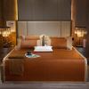Summer Rattan Sleeping Mat Natural Mugwort Bed Pad, Cooling Mattress Topper Pad Bed Sheet, Breathable Sleeping Pad Air Conditioning Mat,Summer Bedding for Single Queen Size Bed Family School Dorm (Si view 2