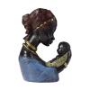 AOPPLSOT African Deco Sculpture, Mother and Son African Figurines Statue, Decoration for Living Room, Apartment Modern, Deco Office,Mother's Day for Decor,Blue view 1