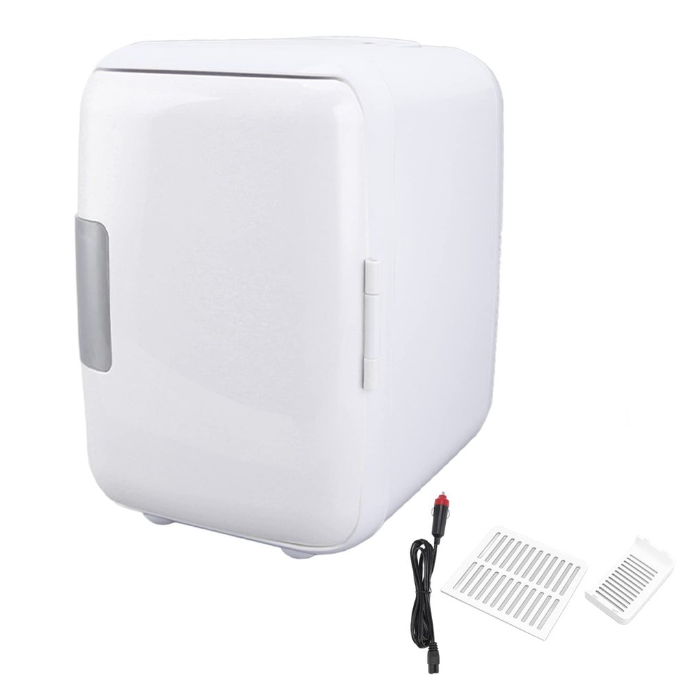 Pilipane Car, Portable Mini Fridge 4 Liter, Office Desk & College Dorm Room, Small Refrigerator Cooler for Food, Drinks, Beauty & Makeup, Skincare Mini Fridge for Bedroom(White)