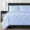 All-Season 500 GSM Goose Down Alternative Quilted Pinch Pleated 1 PC Comforter 800 TC Egyptian Cotton Soft & Fluffy Breathable (2 Pinch Pleated Pillowcases 'Free') Twin, Light Blue view 1