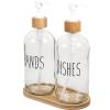 Cabilock 500ml Glass Bottle Pump Dispenser Refillable Liquid Soap Dispenser for Bathroom Kitchen Press Pump Bottle view 1