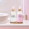 Cabilock 500ml Glass Bottle Pump Dispenser Refillable Liquid Soap Dispenser for Bathroom Kitchen Press Pump Bottle view 4