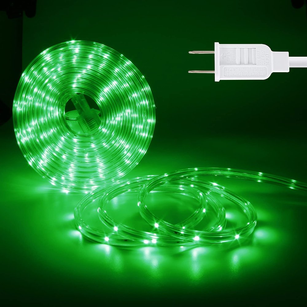 Areful LED Rope Lights, 16.4 Feet Green Flat Flexible Strip Light, Plug in Novelty Lighting, Connectable and Waterproof for Home Christmas Holiday Garden Patio Party Decoration