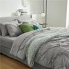 All-Season 500 GSM Goose Down Alternative Quilted Pinch Pleated 1 PC Comforter 800 TC Egyptian Cotton Soft & Fluffy Breathable (2 Pinch Pleated Pillowcases 'Free') Emperor King, Silver Gray view 3
