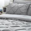 All-Season 500 GSM Goose Down Alternative Quilted Pinch Pleated 1 PC Comforter 800 TC Egyptian Cotton Soft & Fluffy Breathable (2 Pinch Pleated Pillowcases 'Free') Emperor King, Silver Gray view 4