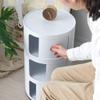 Round Bedside Table 2/3/4 Tier Plastic Nightstand Storage Unit Chest W/Drawers & Sliding Door Nordic Modern Bedside Cabinet for Bedroom view 2
