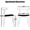 2xhome Set of 2 Solid Wooden Dining Chairs | Upholstered Beige Cloth Linen Cushioned Seat | Modern Farmhouse Elbow Side Chair | Home, Kitchen, Office, Meetings (Black) view 3