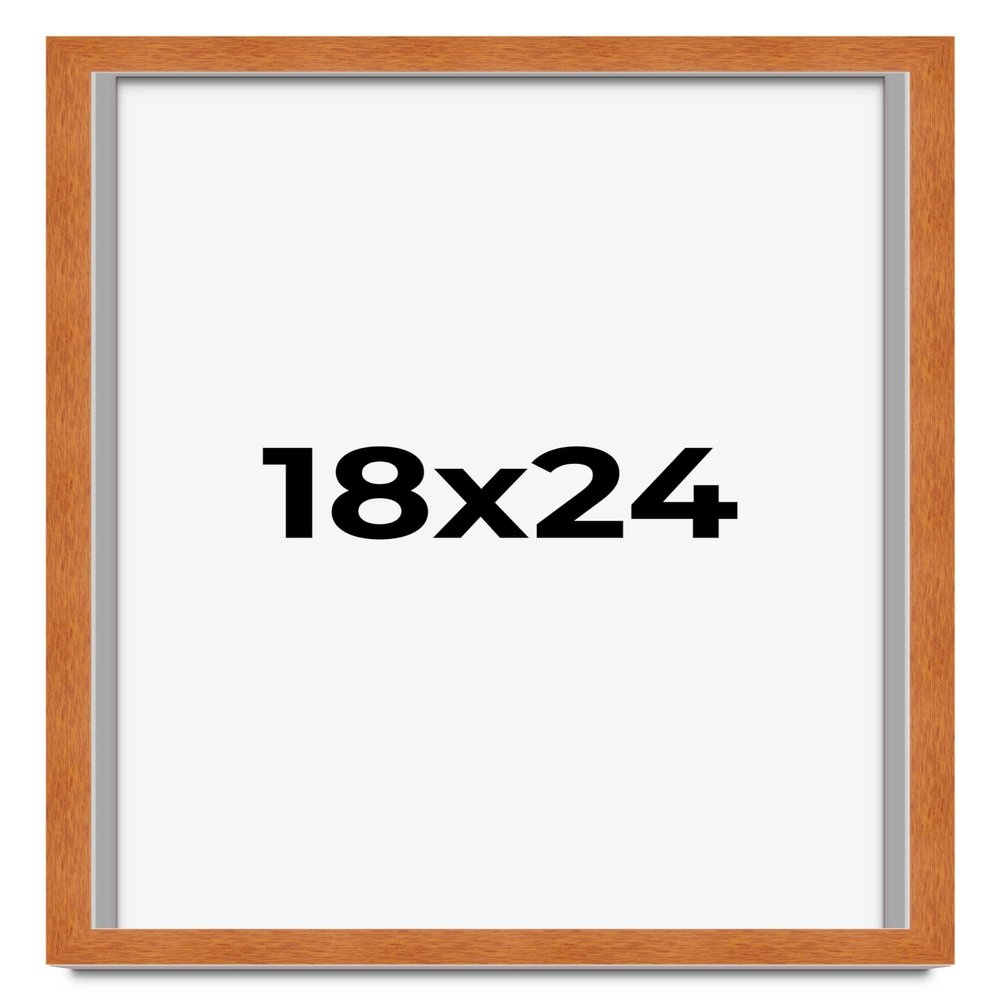 18x24 Frame Brown Traditional Honey Pecan Solid Wood Picture Frame | 0.875 Inch Moulding Width | 0.875 Rabbet Depth | with UV Acrylic Plexiglass, Foam Board Backing & Hanging Hardware Included