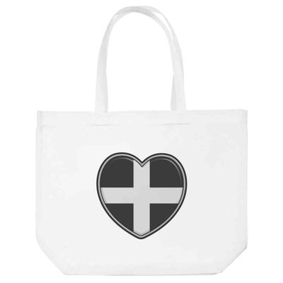Azeeda 'Cornwall Flag Heart' Tote Shopping Bag For Life (BG00070701)