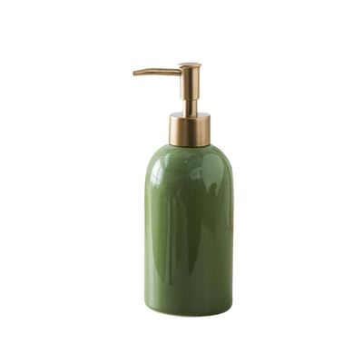 Countertop Soap Dispenser Ceramic Shower Bottle Hand Press Lotion Dispenser Refillable Container Bathroom 420ml/14.8oz