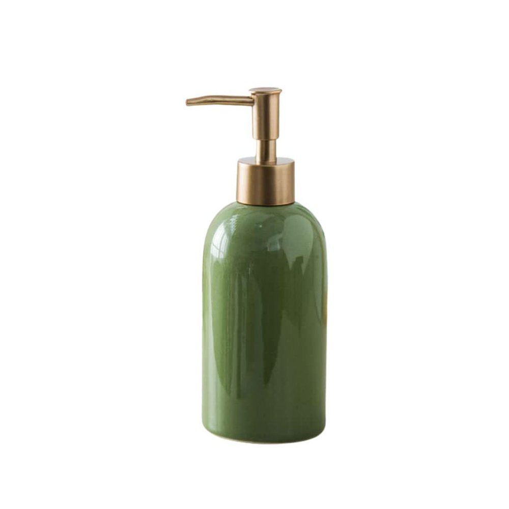 Countertop Soap Dispenser Ceramic Shower Bottle Hand Press Lotion Dispenser Refillable Container Bathroom 420ml/14.8oz