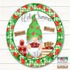 Vintage Metal Tin Signs Hello Summer Strawberry Gnome Sign - Round Sign - Craft Supplies - Strawberry Wreath Sign- Wreath Center Metal Poster 8x8 Inch view 1