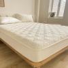 ZIQINPSQ Solid Thicken Fitted Sheet,Breathable and Soft Fit and Quilted Mattress Pad, Deep Pocket for 6-18 inches, Non-Slip and Noiseless (Beige, Twin XL) view 2