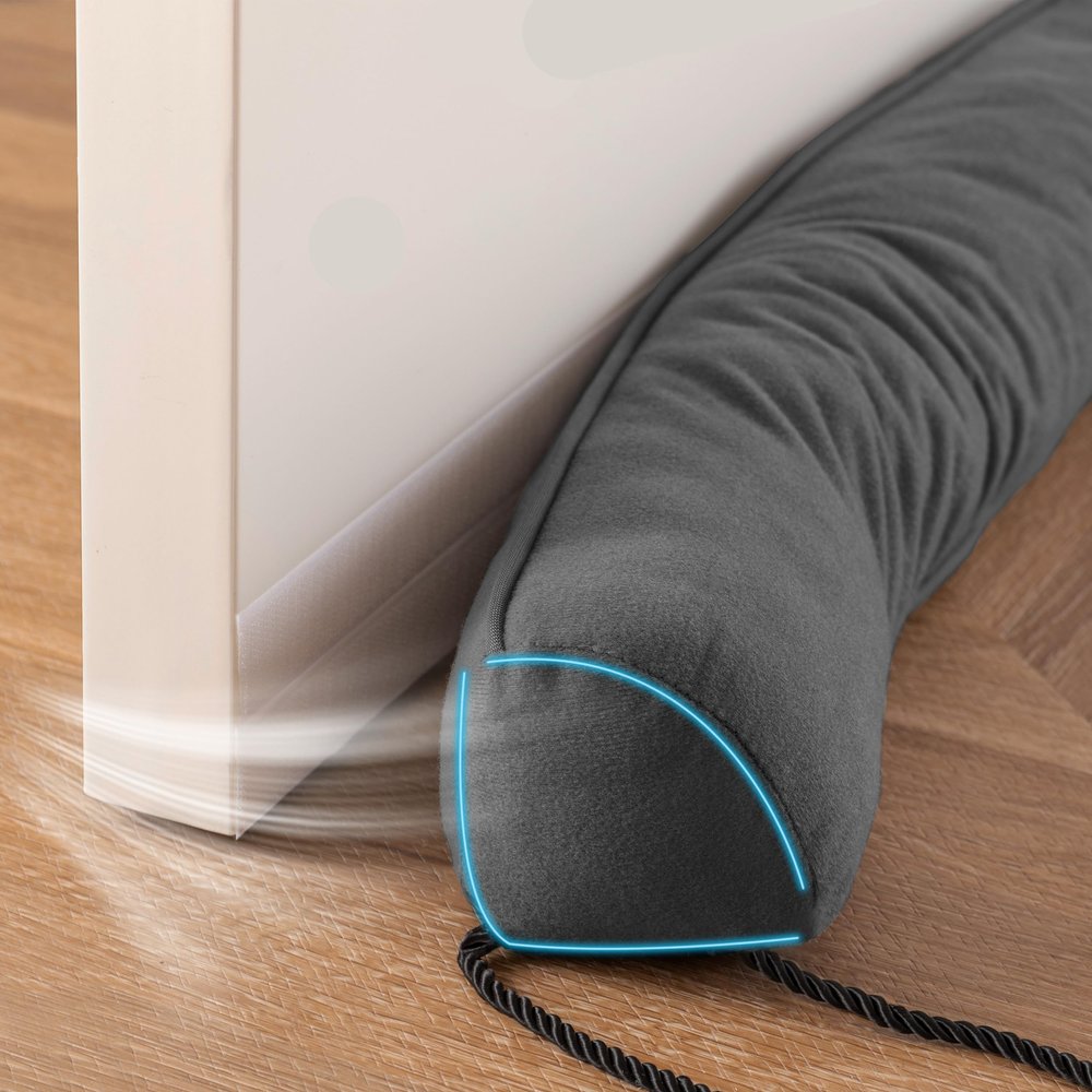 Sunolga 38" Door Draft Stopper Blocks Hot and Cold Air with Removable Washable Cover for Gaps Up to 3", All-Season Seal Strip for Noise, Wind, Door Sweep for Bottom of Door, Home Essentials, Gray