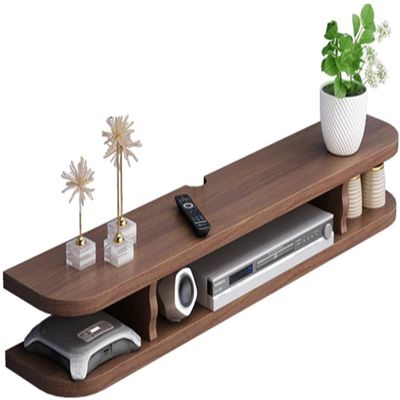 WiFi Router Organize Box Floating TV Stand Wall Mounted, WiFi Cabinet Set-top Box,2 Tiers Solid Wood Media Console, Hide The Cable Wall Mounted TV Cabinet, for DVD Player, TV Box, Remotes (Size : 60*