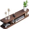 WiFi Router Organize Box Floating TV Stand Wall Mounted, WiFi Cabinet Set-top Box,2 Tiers Solid Wood Media Console, Hide The Cable Wall Mounted TV Cabinet, for DVD Player, TV Box, Remotes (Size : 60* view 1