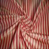 100% Silk Taffeta Fabric Red & Cream Color 4MM Stripes TafS118 54" Wide view 1