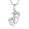 mingkejw Footprint Urn Necklace for Ashes Cremation Jewelry for Women Men Stainless Steel Baby Foot Memorial Necklaces Keepsake Jewelry for Human Pet Ash Holder with Filler Tool view 1