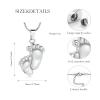 mingkejw Footprint Urn Necklace for Ashes Cremation Jewelry for Women Men Stainless Steel Baby Foot Memorial Necklaces Keepsake Jewelry for Human Pet Ash Holder with Filler Tool view 2