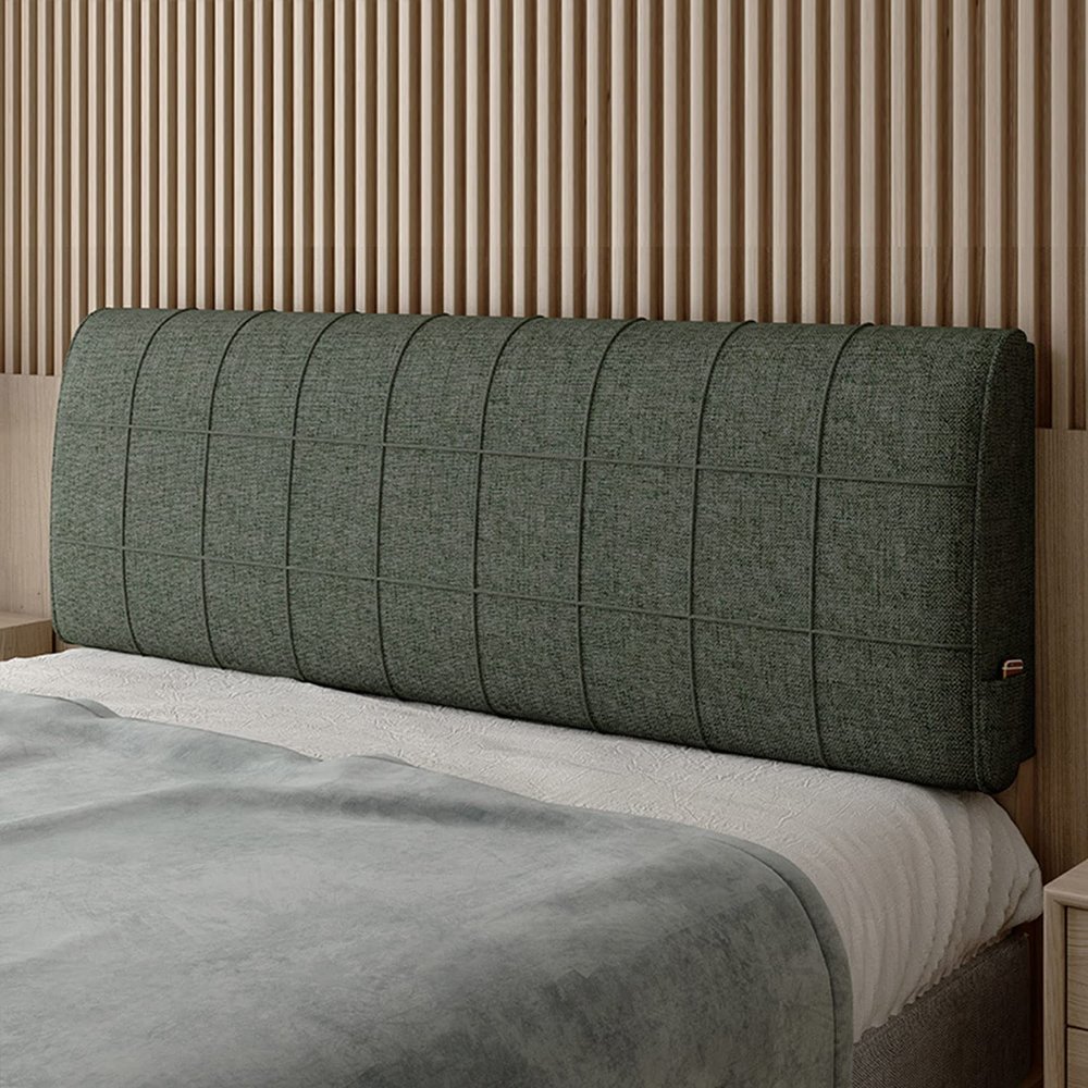 ZZYK Upholstered Wall Mounted Headboard Cushion Pillowboard Headboard Bed Rest Lumbar Support Backrest Bedside Pillow Removable Cover for Home Bedroom Tatami Dorm,Gray1,Bedside 78.7"/King
