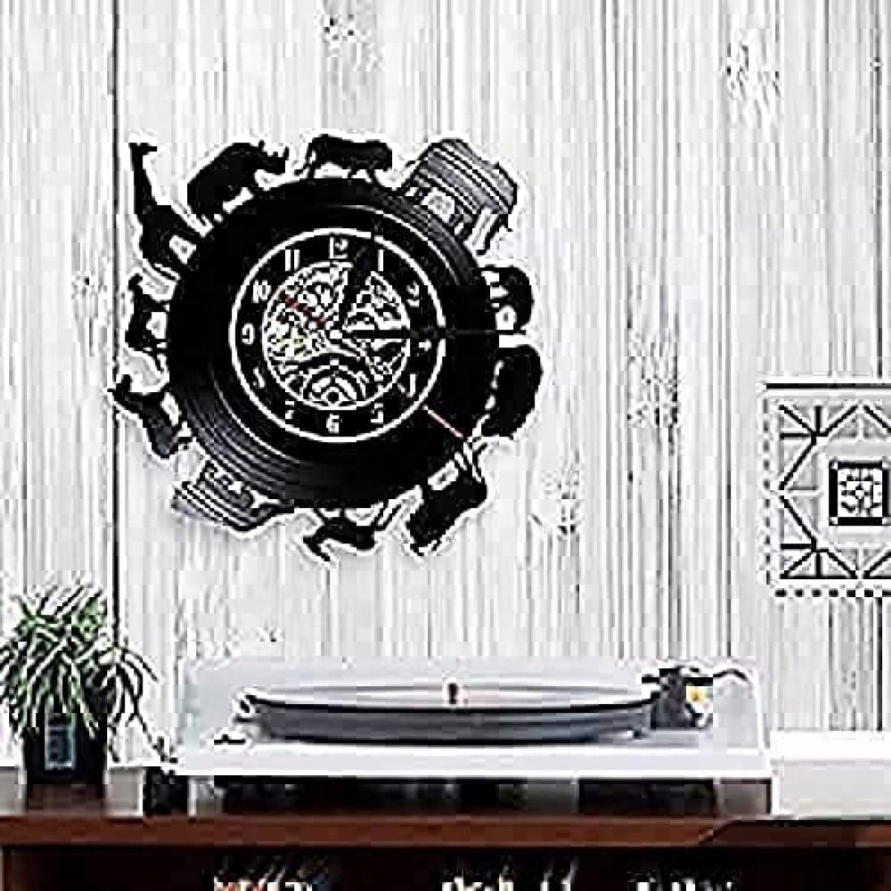 Africa Wall Clock Retro Vinyl Record Clock Creative Wall Art Decor Wall Clock Nursery Decor for Kids Room