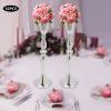 Gold Vase for Wedding Centerpieces Tables, 29.1" Tall Metal Flower Vase with Crystal Bead, Flower Vases for Table Anniversary Party Birthday Dinner Event Aisle Home Decoration (10Pcs Silver) view 2